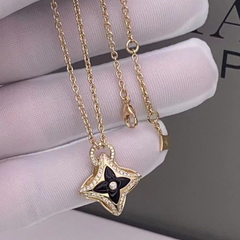 [Renovia Jewelry]STAR PEDANT PINK GOLD DIAMOND NECKLACE