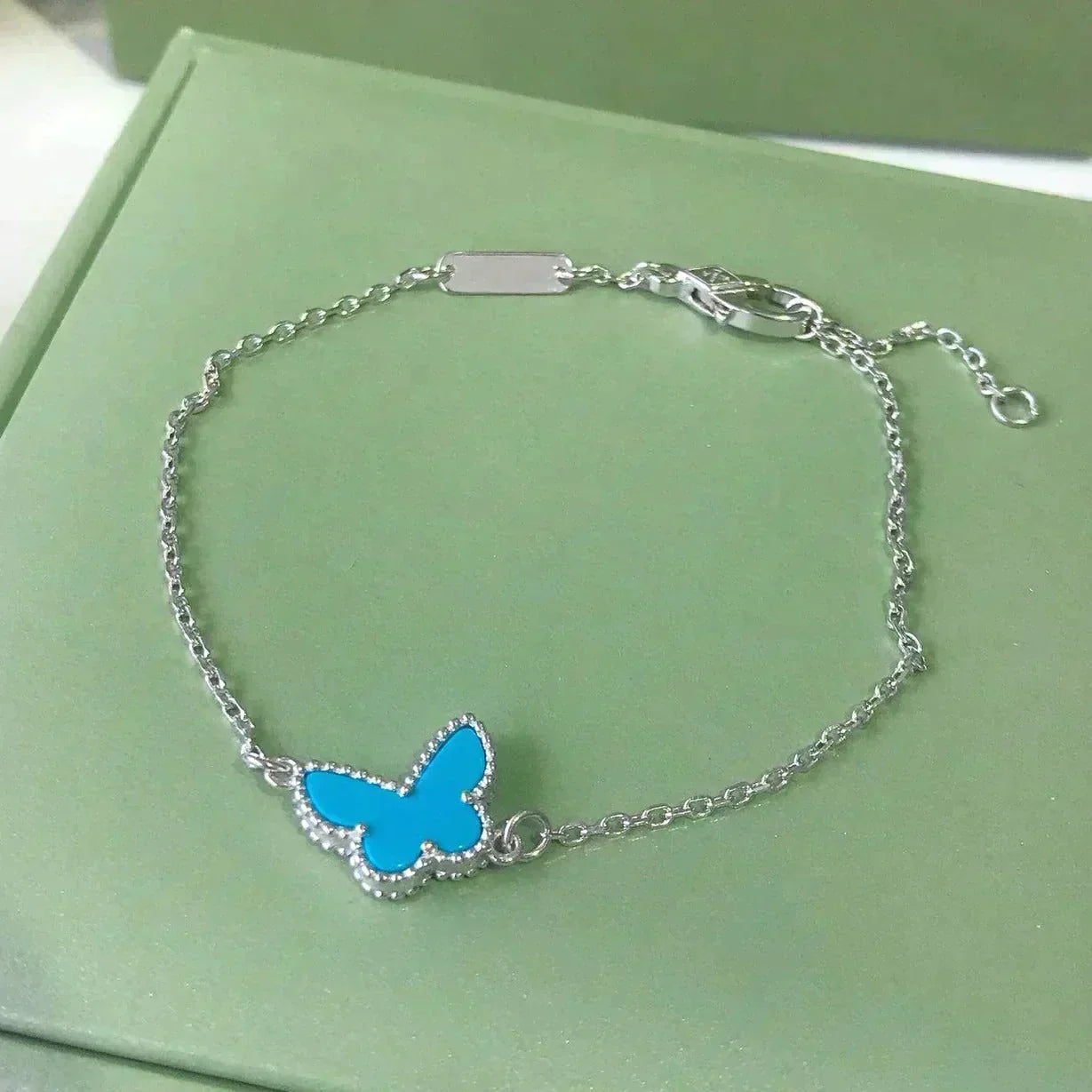 [Renovia Jewelry]BUTTERFLY TURQUOISE BUTTERFLY BRACELET SILVER