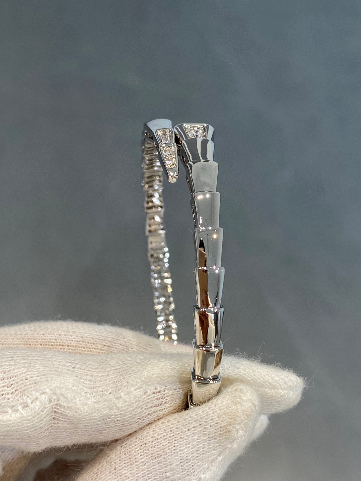 [Renovia Jewelry]SERPENTI BRACELET DIAMONDS SILVER
