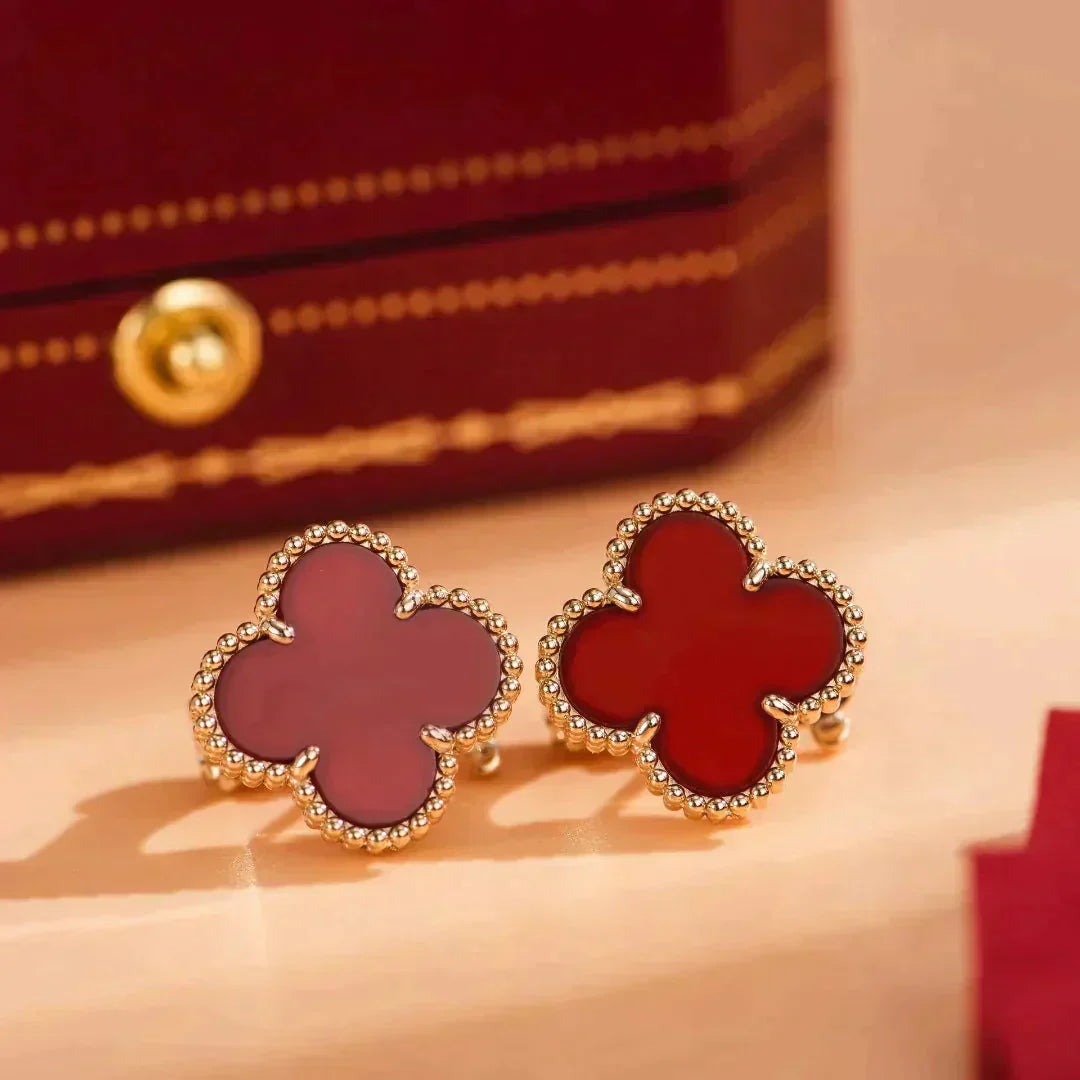 [Renovia Jewelry]CLOVER MEDIUM 1 MOTIFS CARNELIAN  EARRINGS