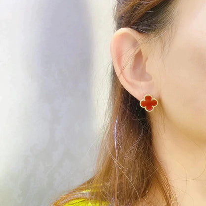 [Renovia Jewelry]CLOVER MEDIUM 1 MOTIFS CARNELIAN  EARRINGS
