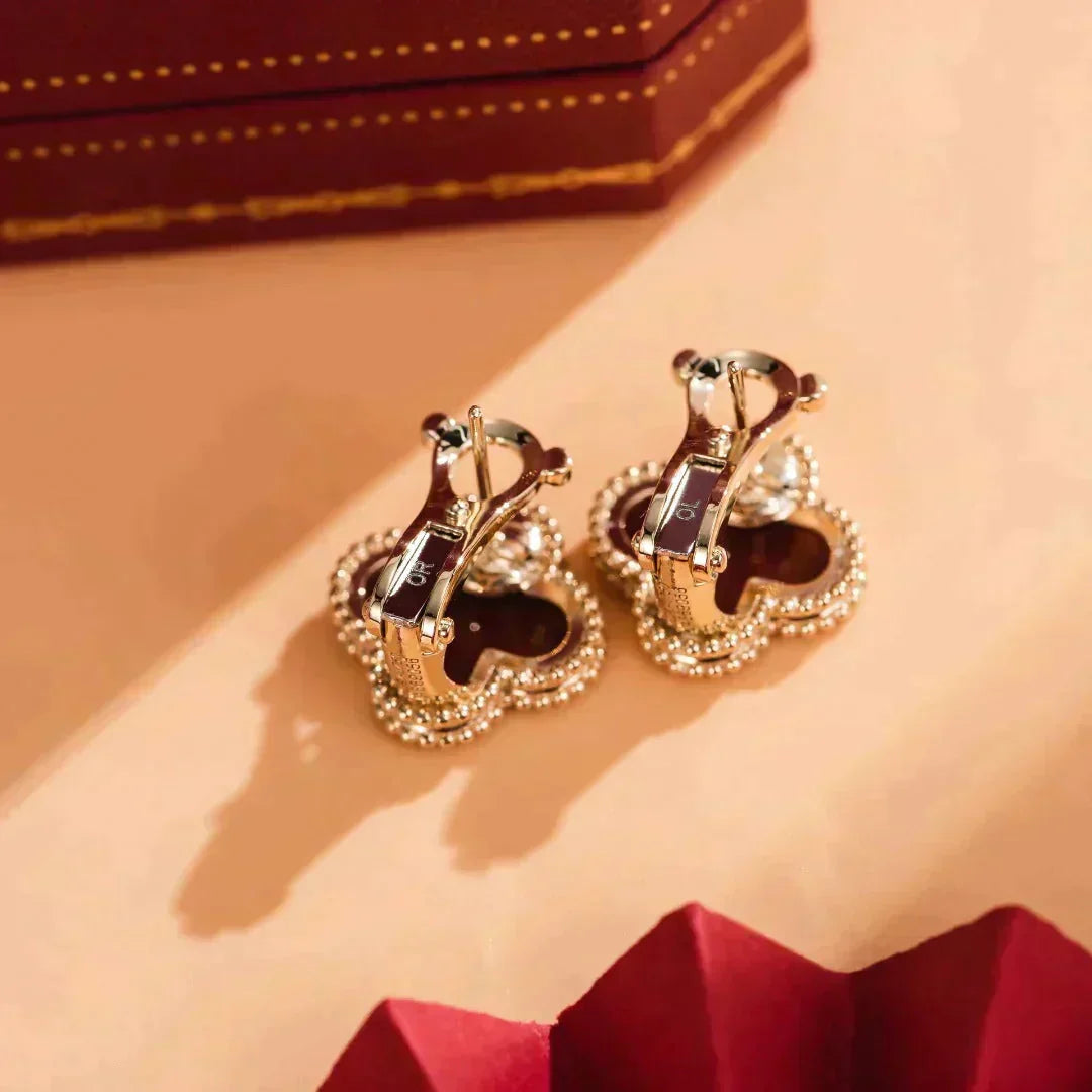 [Renovia Jewelry]CLOVER MEDIUM 1 MOTIFS CARNELIAN  EARRINGS