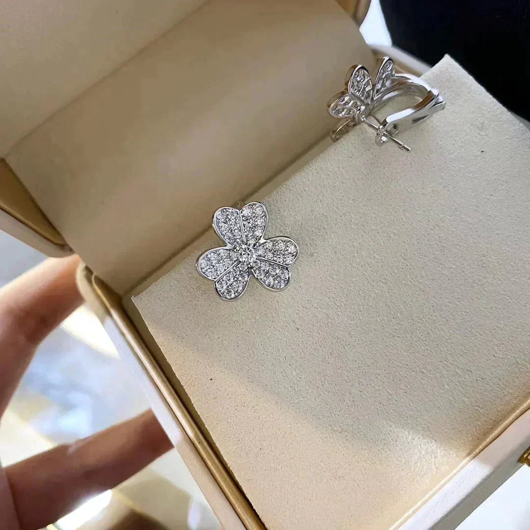 [Renovia Jewelry]CLOVER COMOS DIAMOND EARRINGS SILVER