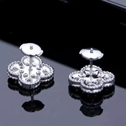 [Renovia Jewelry]CLOVER 1 MOTIFS DIAMOND STUD EARRINGS SILVER