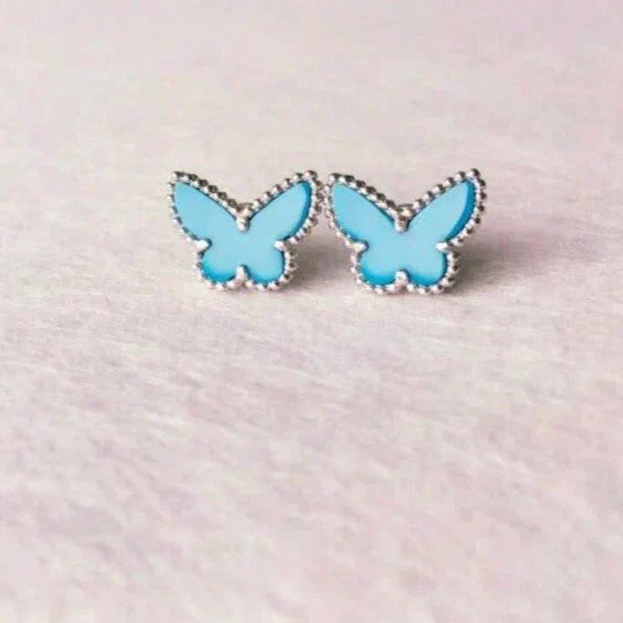 [Renovia Jewelry]BUTTERFLY TURQUOISE EARRINGS SILVER