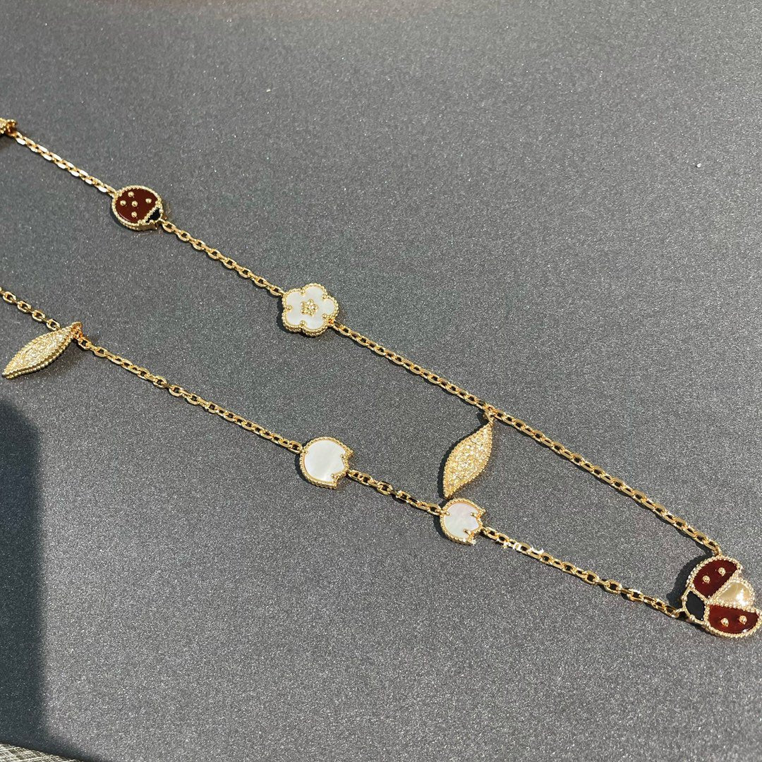 [Renovia Jewelry]LUCKY SPRING 15 MOTIFS GOLD NECKLACE