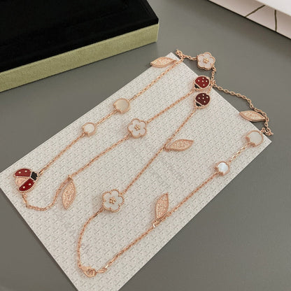 [Renovia Jewelry]LUCKY SPRING 15 MOTIFS ROSE GOLD NECKLACE