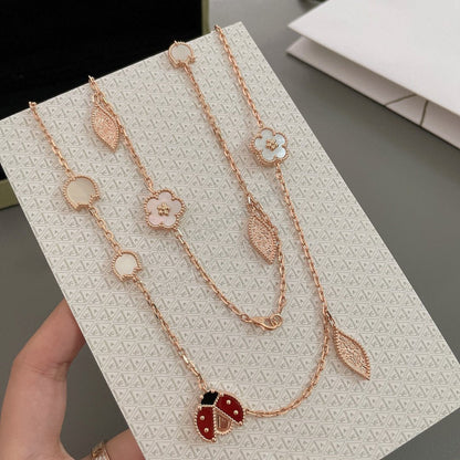 [Renovia Jewelry]LUCKY SPRING 15 MOTIFS ROSE GOLD NECKLACE