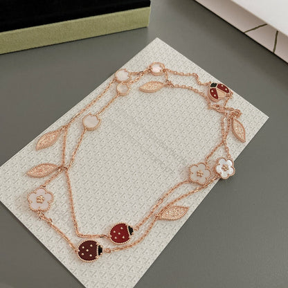 [Renovia Jewelry]LUCKY SPRING 15 MOTIFS ROSE GOLD NECKLACE