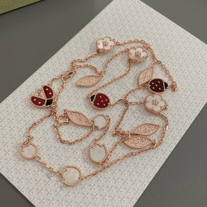 [Renovia Jewelry]LUCKY SPRING 15 MOTIFS ROSE GOLD NECKLACE