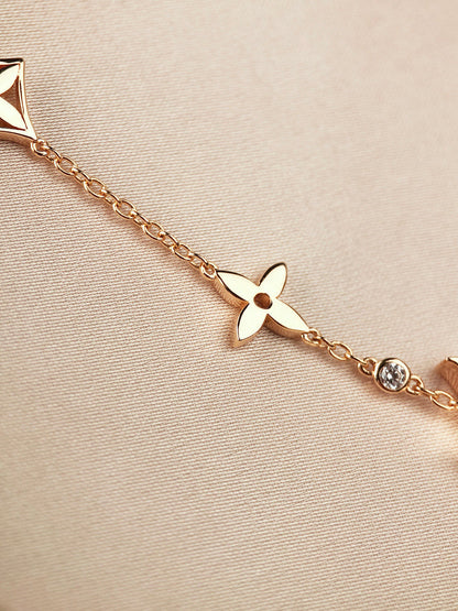 [Renovia Jewelry]STAR AND SUN 7 MOTIFS GOLD BRACELET