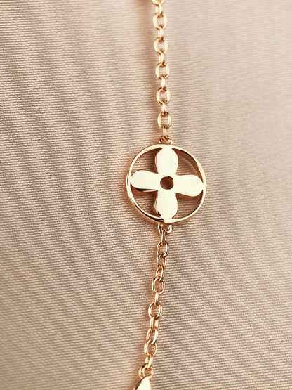 [Renovia Jewelry]STAR AND SUN 7 MOTIFS GOLD BRACELET