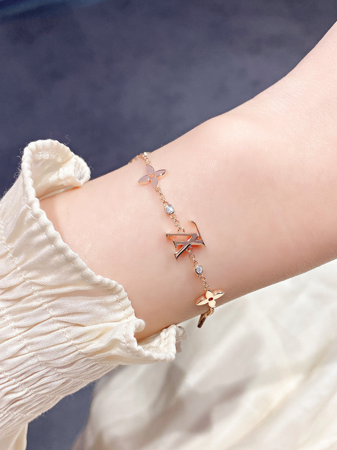 [Renovia Jewelry]STAR AND SUN 7 MOTIFS GOLD BRACELET