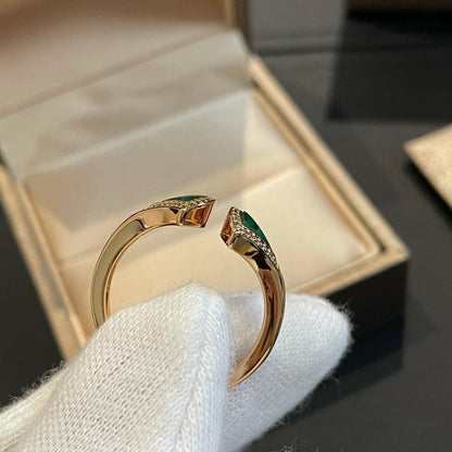 [Renovia Jewelry]DREAM MALACHITE DIAMOND OPEN RING