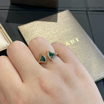 [Renovia Jewelry]DREAM MALACHITE DIAMOND OPEN RING