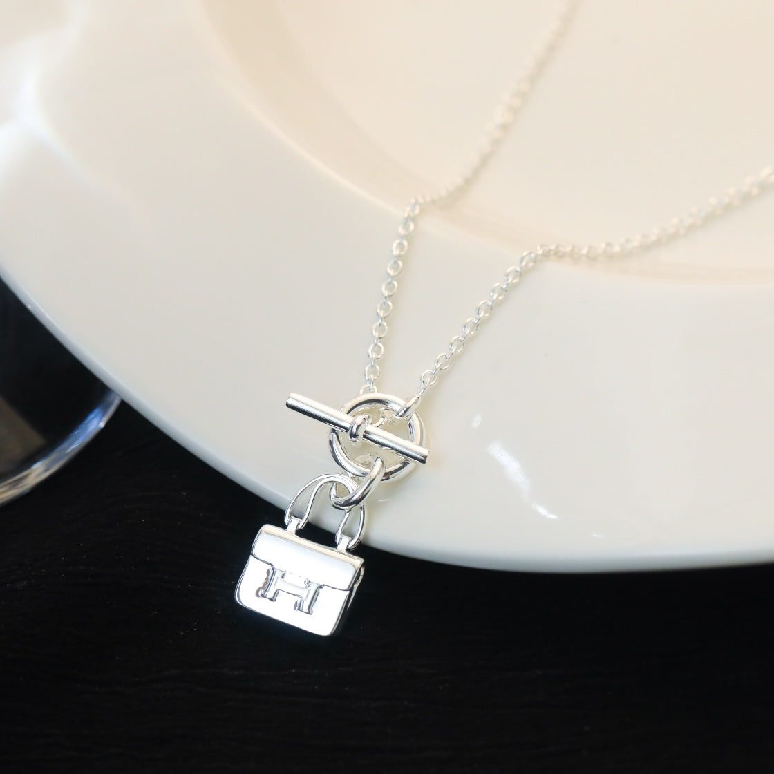 [Renovia Jewelry]POP H PEDANT SILVER NECKLACE