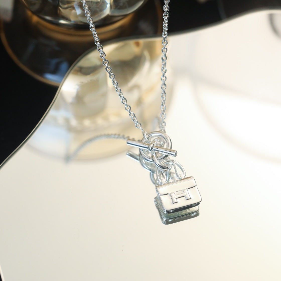 [Renovia Jewelry]POP H PEDANT SILVER NECKLACE