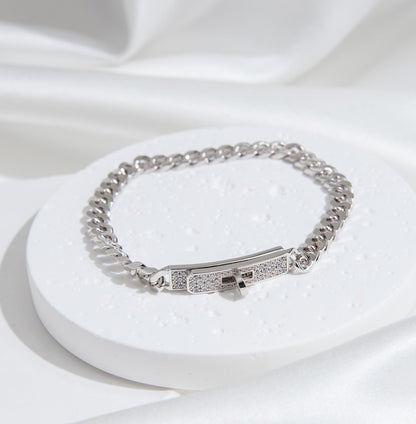 [Renovia Jewelry]KELLY CHAIN SILVER DIAMOND BRACELET