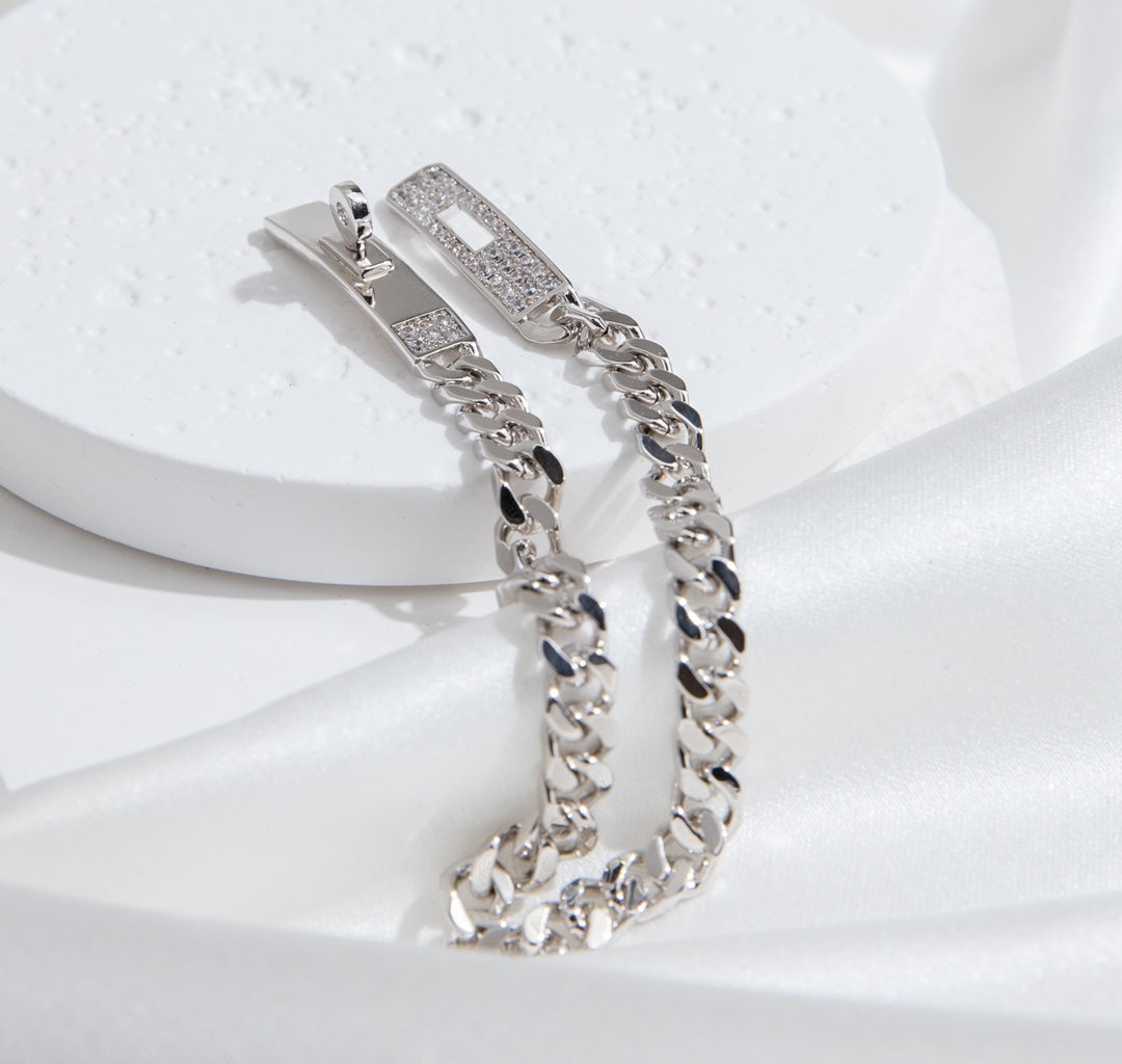[Renovia Jewelry]KELLY CHAIN SILVER DIAMOND BRACELET