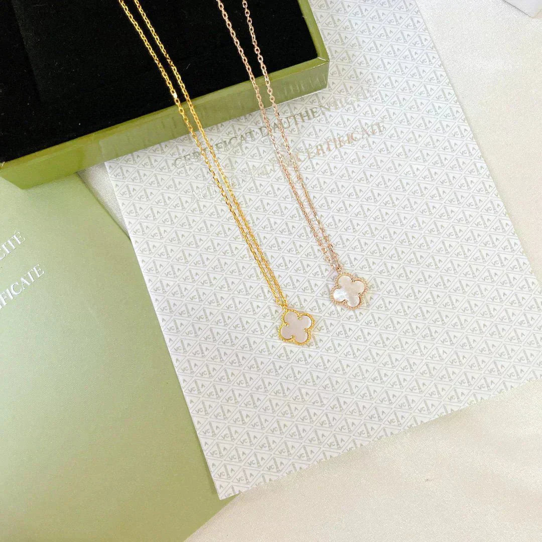 [Renovia Jewelry]CLOVER MINI 9.5MM WHITE MOTHER-OF-PEARL NECKLACE