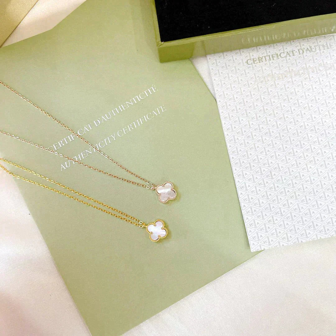[Renovia Jewelry]CLOVER MINI 9.5MM WHITE MOTHER-OF-PEARL NECKLACE