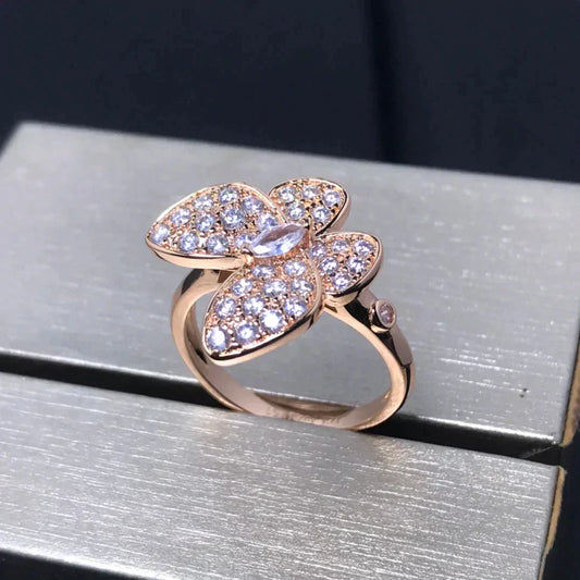 [Renovia Jewelry]BUTTERFLY PINK GOLD DIAMOND RING