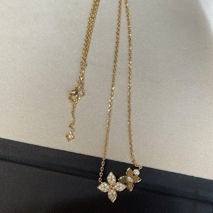 [Renovia Jewelry]STAR BLOSSOM NECKLACE PINK GOLD DIAMONDS