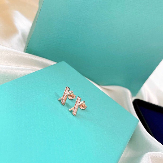 [Renovia Jewelry]X EARRINGS ROSE GOLD DIAMONDS