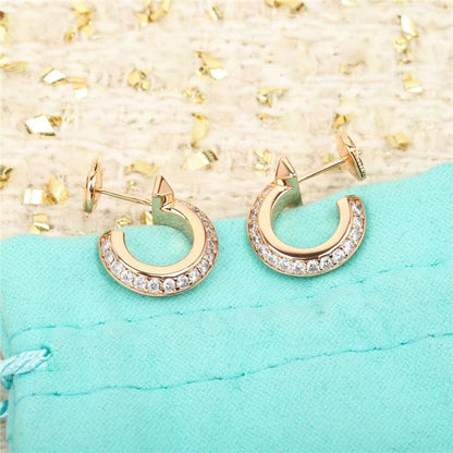 [Renovia Jewelry]HOOP EARRINGS IN ROSE GOLD WITH DIAMONDS