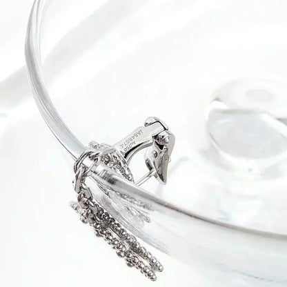 [Renovia Jewelry]CLOVER 2 MOTIFS  DIAMOND ONYX EARRINGS SILVER