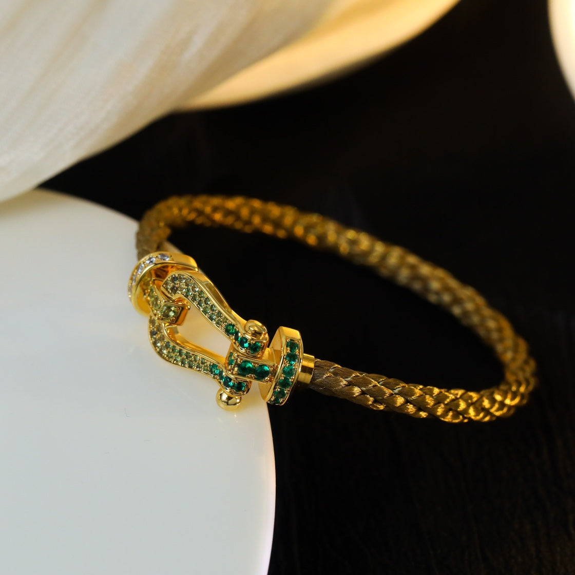 [Renovia Jewelry]FORCE 10 GOLD GREEN DIAMOND PAVED