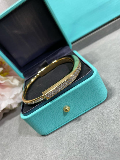 [Renovia Jewelry]LOCK BRACELET DIAMOND PAVED