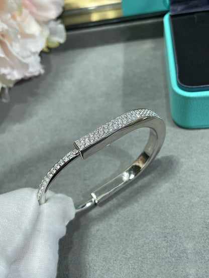 [Renovia Jewelry]LOCK BRACELET DIAMOND PAVED