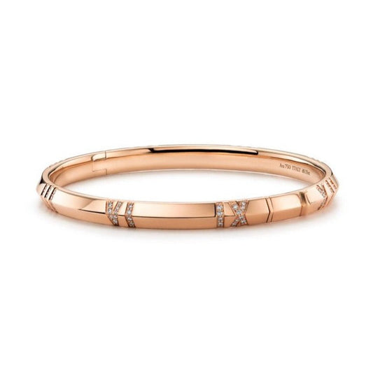 [Renovia Jewelry]ATLAS BRACELET 6MM DIAMOND PINK GOLD