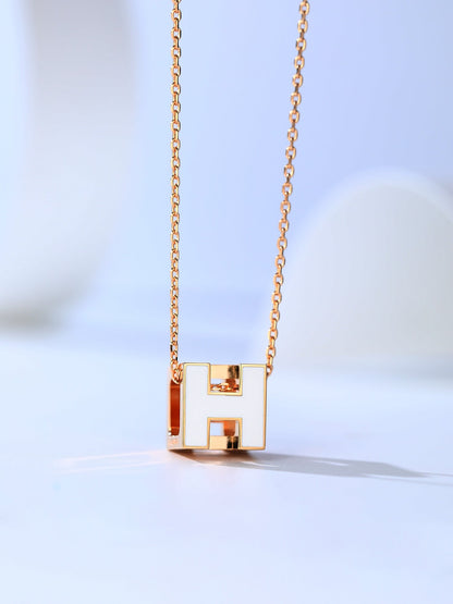 [Renovia Jewelry]H CAGE PINK GOLD NECKLACE