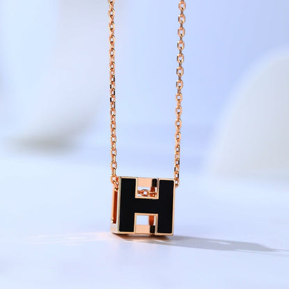 [Renovia Jewelry]H CAGE PINK GOLD NECKLACE