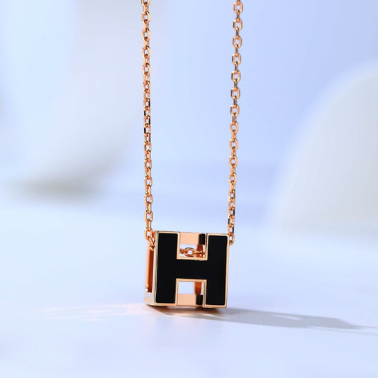 [Renovia Jewelry]H CAGE PINK GOLD NECKLACE