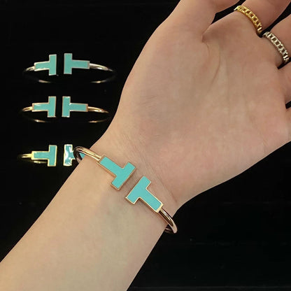 [Renovia Jewelry]T WIDE TURQUOISE OPEN BRACELET
