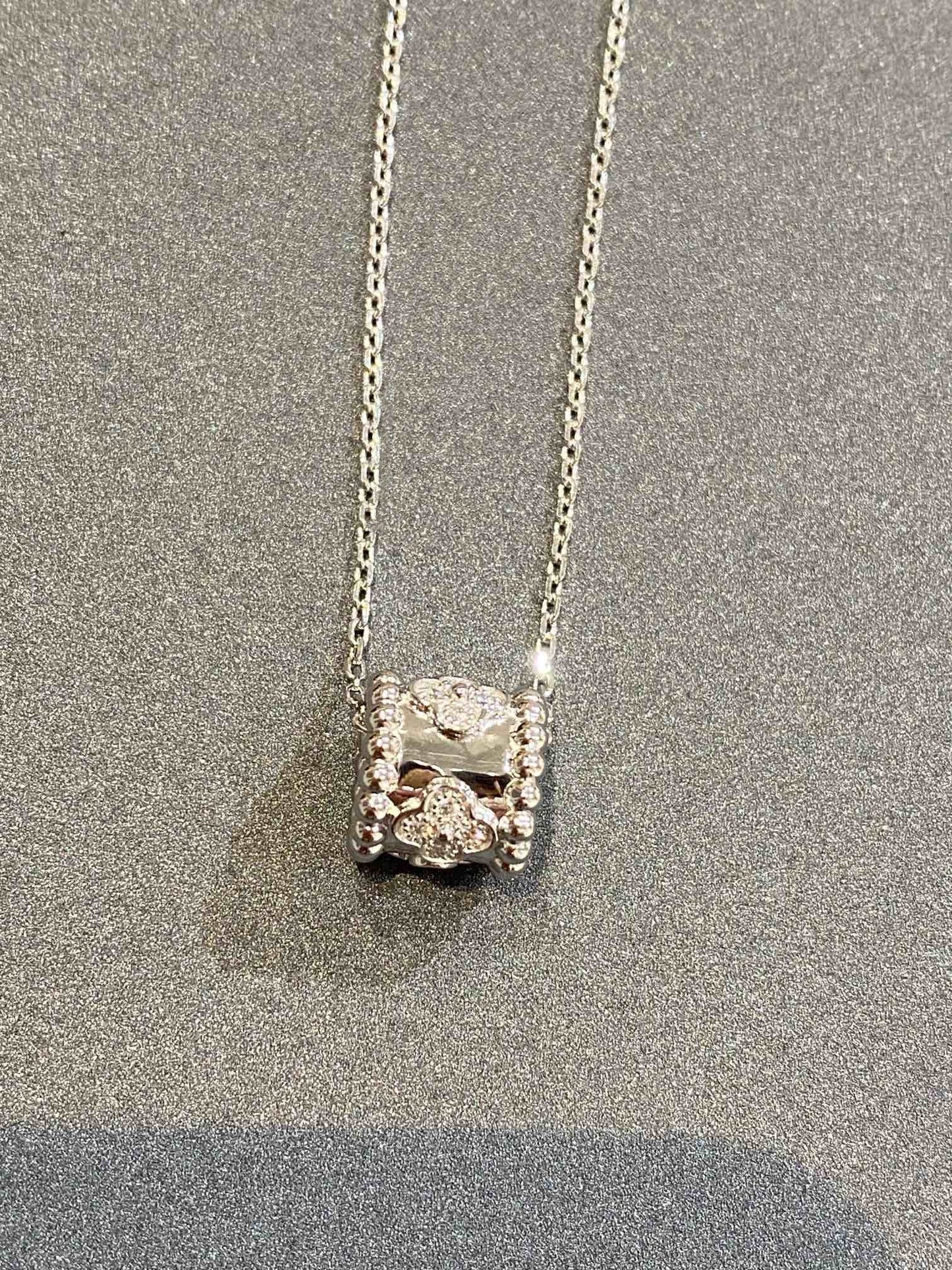 [Renovia Jewelry]PERLEE PEDANT SIVLER DIAMOND NECKLACE