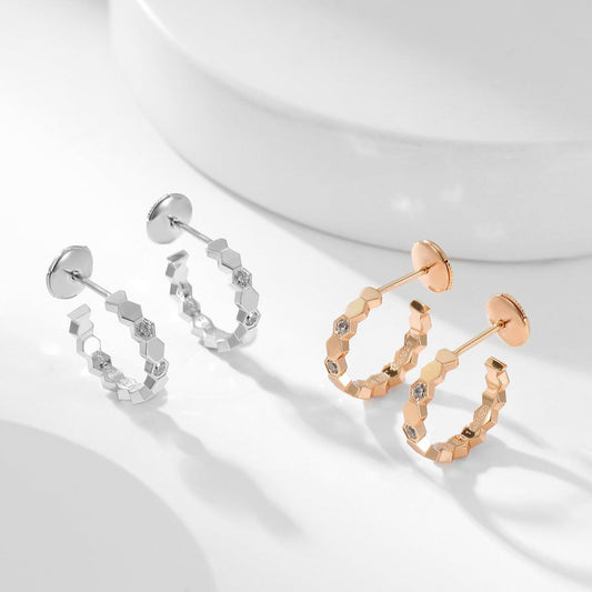 [Renovia Jewelry]BEE LOVE DIAMOND HOOP EARRINGS