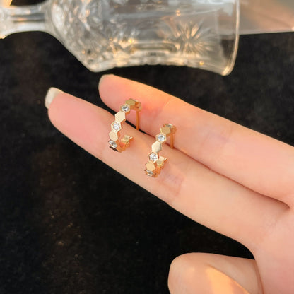[Renovia Jewelry]BEE LOVE DIAMOND HOOP EARRINGS