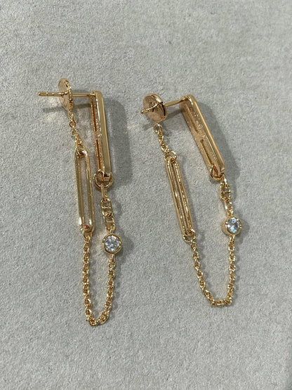 [Renovia Jewelry]CHAINE CHAOS DIAMOND DROP EARRINGS
