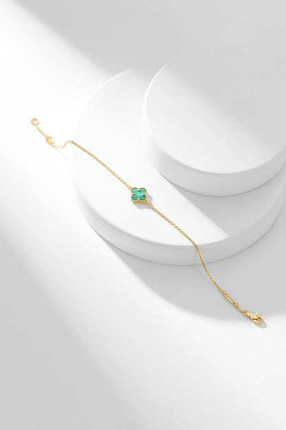 [Renovia Jewelry]CLOVER BRACELET MALACHITE 1 MOTIF