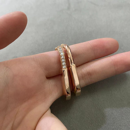 [Renovia Jewelry]LOCK MEDIUM DIAMNOND EARRINGS