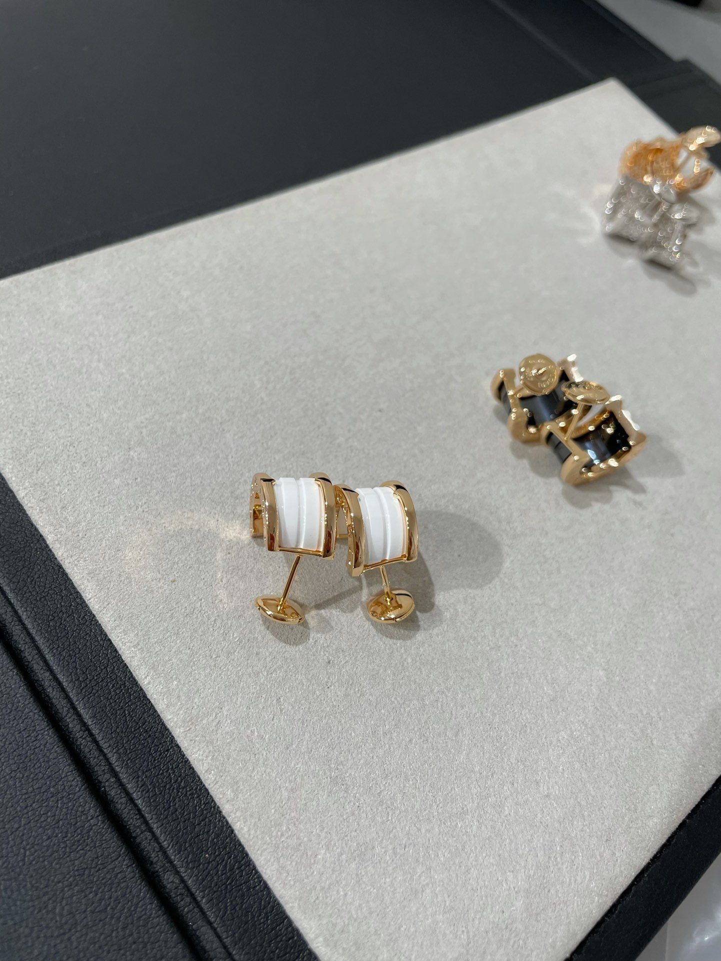 [Renovia Jewelry]ZERO 1 PINK GOLD CERAMIC EARRINGS