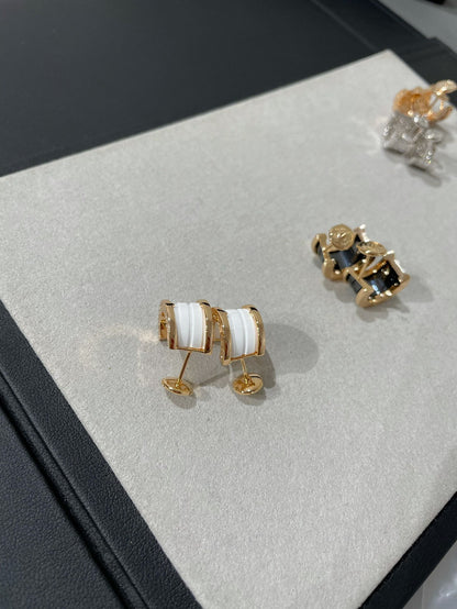 [Renovia Jewelry]ZERO 1 PINK GOLD CERAMIC EARRINGS