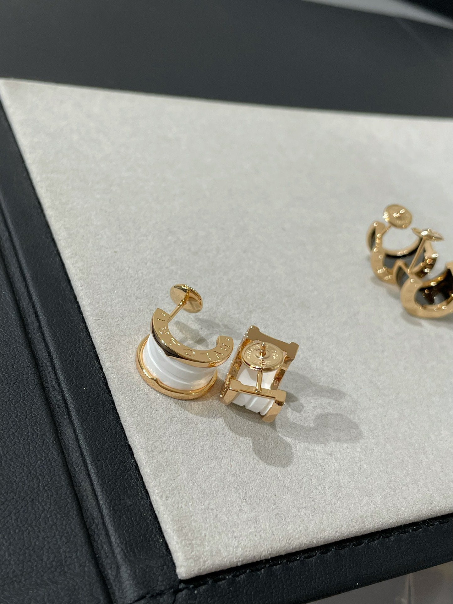 [Renovia Jewelry]ZERO 1 PINK GOLD CERAMIC EARRINGS