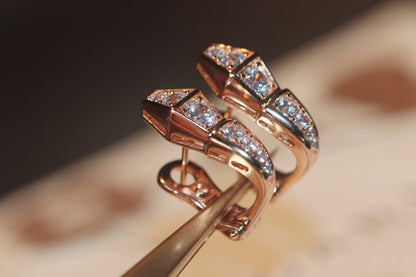 [Renovia Jewelry]SERPENT PINK GOLD DIAMOND EARRINGS