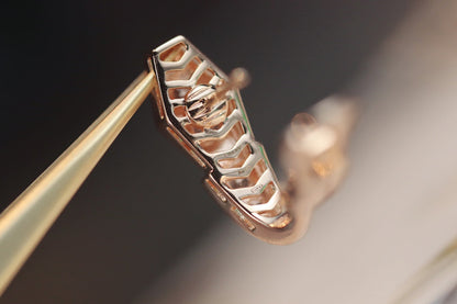 [Renovia Jewelry]SERPENT PINK GOLD DIAMOND EARRINGS