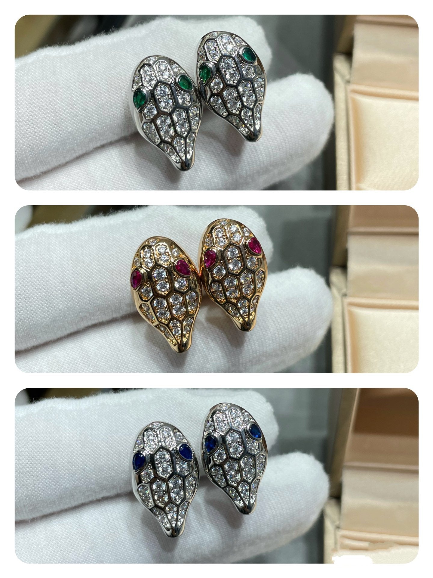 [Renovia Jewelry]SERPENT DIAMOND STUD EARRINGS